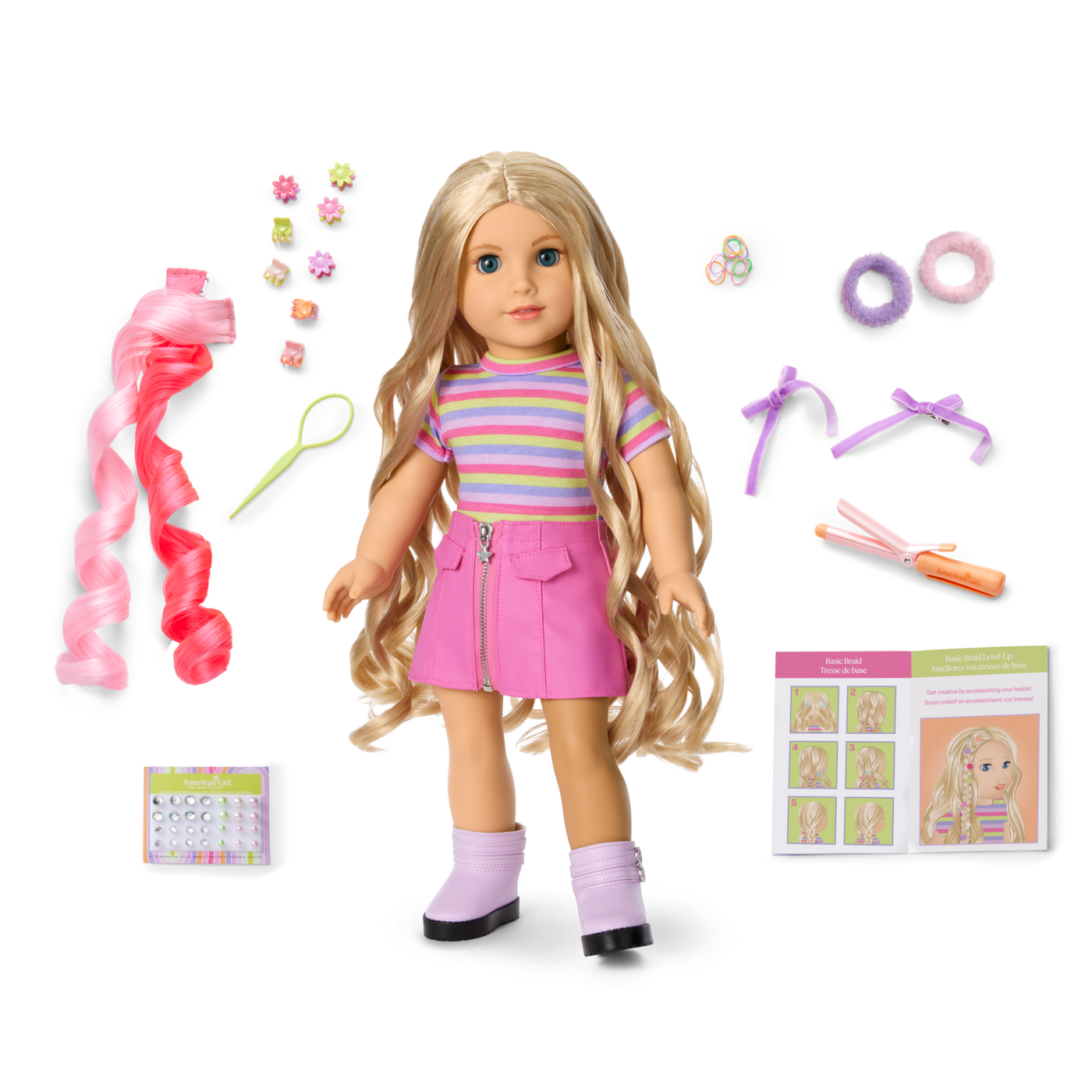 Long Hair Looks™ by Truly Me™ 18-inch Doll #133 & hair accessories Q5