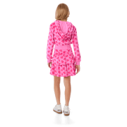 Pink Hearts Hoodie Dress for Girls O7