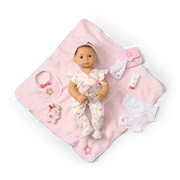 Bitty Baby® Doll #4 with black hair Care & Play Set X4