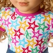 Truly Me™ 18-inch Doll #115 with curly blonde hair A1