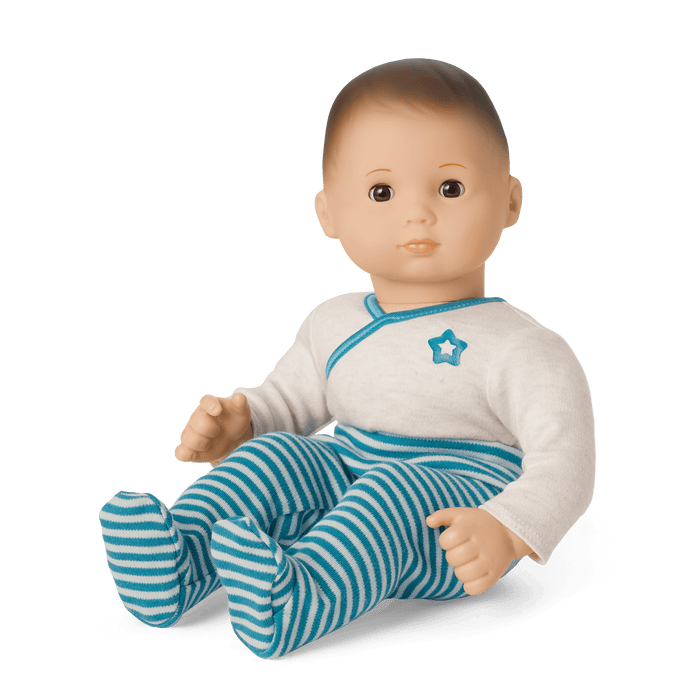 Bitty Baby® Doll #2 with brown hair in Soft Blue T2