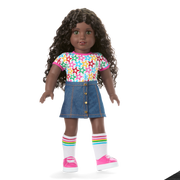 Truly Me™ 18-inch Doll #127 with curly dark-brown hair U1