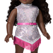 Glam Pink Cowgirl Outfit for 18-inch Dolls Q6