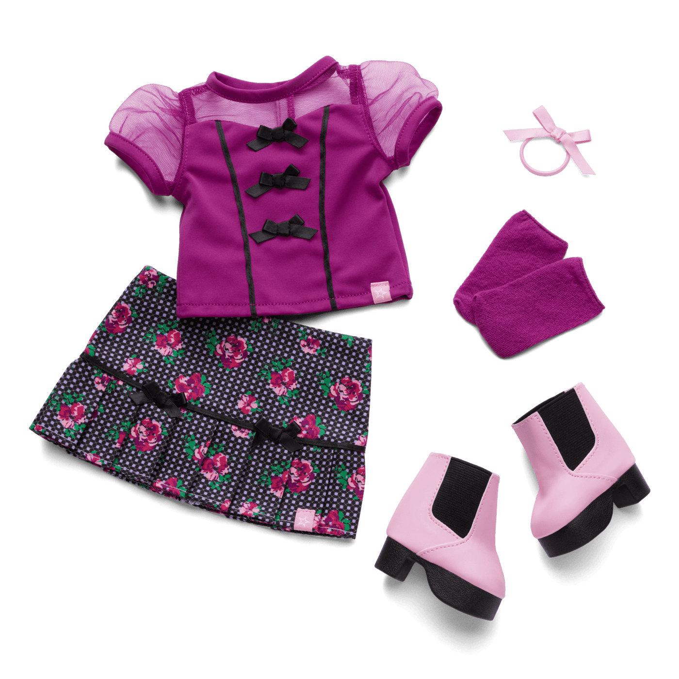 Bows & Blooms Outfit for 18-inch Dolls T0