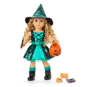 Witchy Webs Costume for 18-inch Dolls Y1