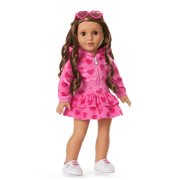 Pink Hearts Hoodie Dress for 18-inch Dolls V9
