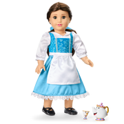 Disney Princess Belle Enchanted Castle Dining Set, Blue Dress & Friends Bundle for 18-inch Dolls I6