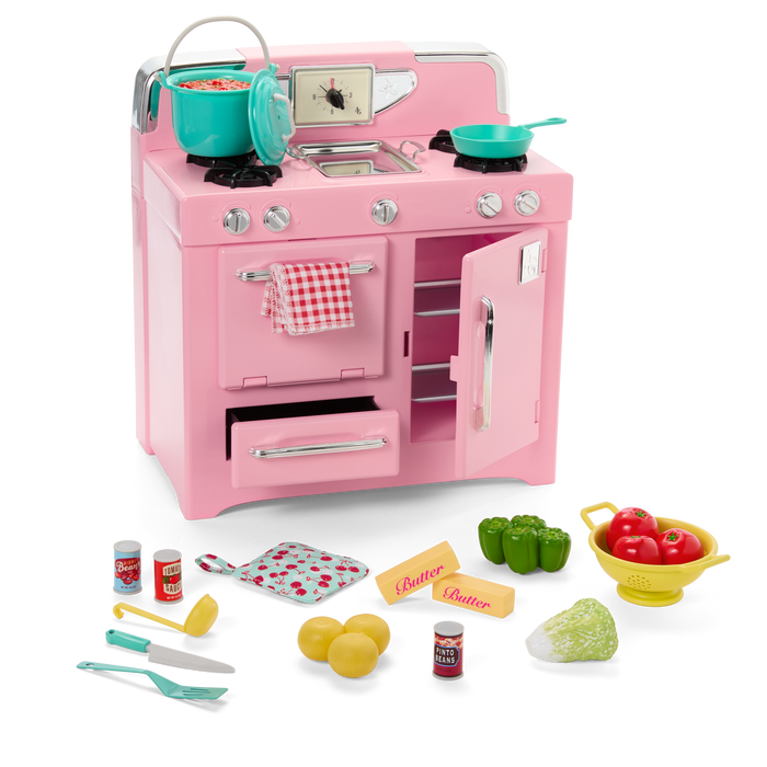Maryellen’s™ Vintage Stove & Accessories for 18-inch Dolls (Historical Characters) L2