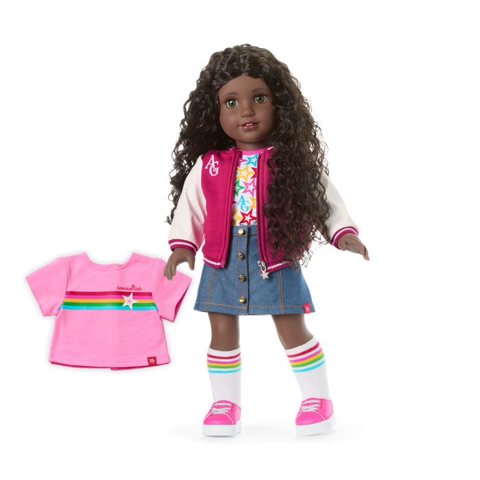 Truly Me™ 18-inch Doll #127 with curly dark-brown hair U1