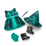 Witchy Webs Costume & Trick-or-Treat Set Bundle for 18-inch Dolls M3