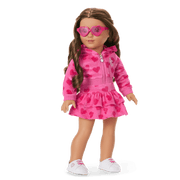 Pink Hearts Hoodie Dress for 18-inch Dolls V9