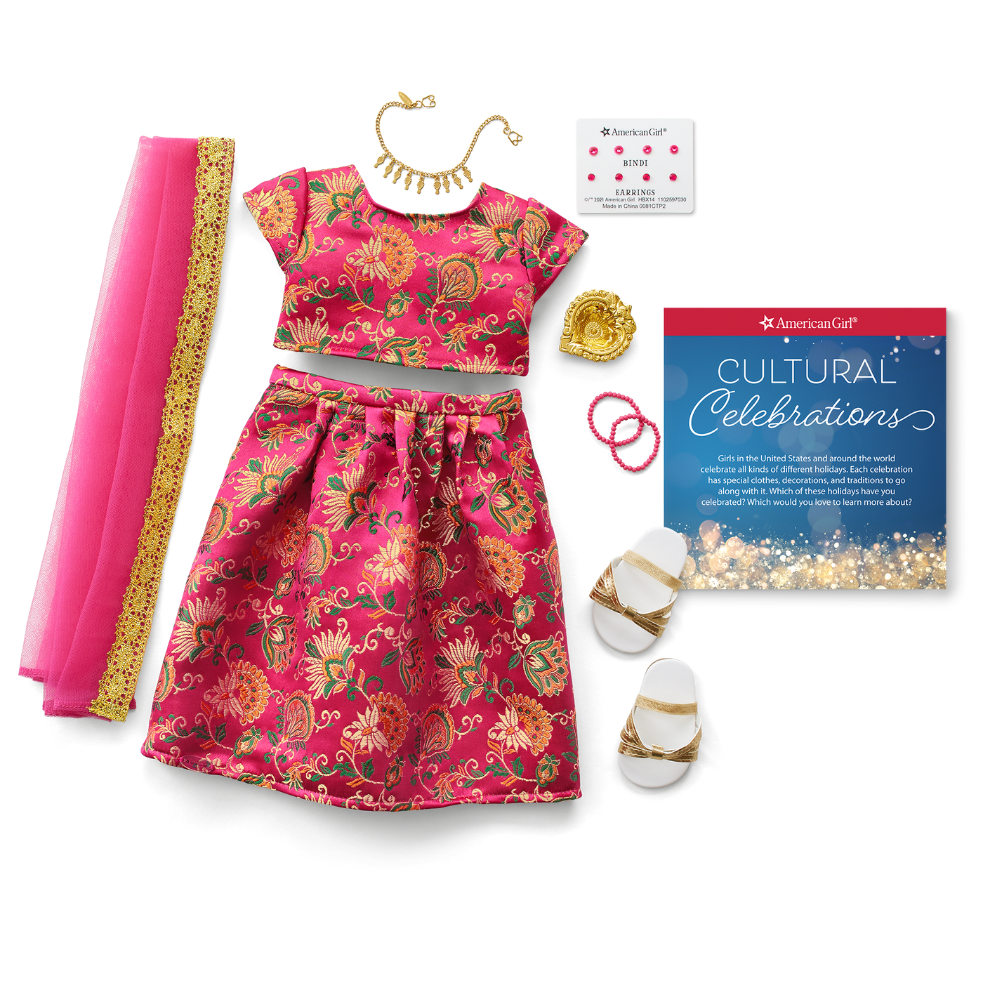Diwali Celebration Outfit for 18-inch Dolls I3