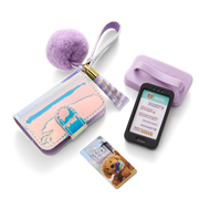 Purple Pom Phone & Accessories for 18-inch Dolls W9