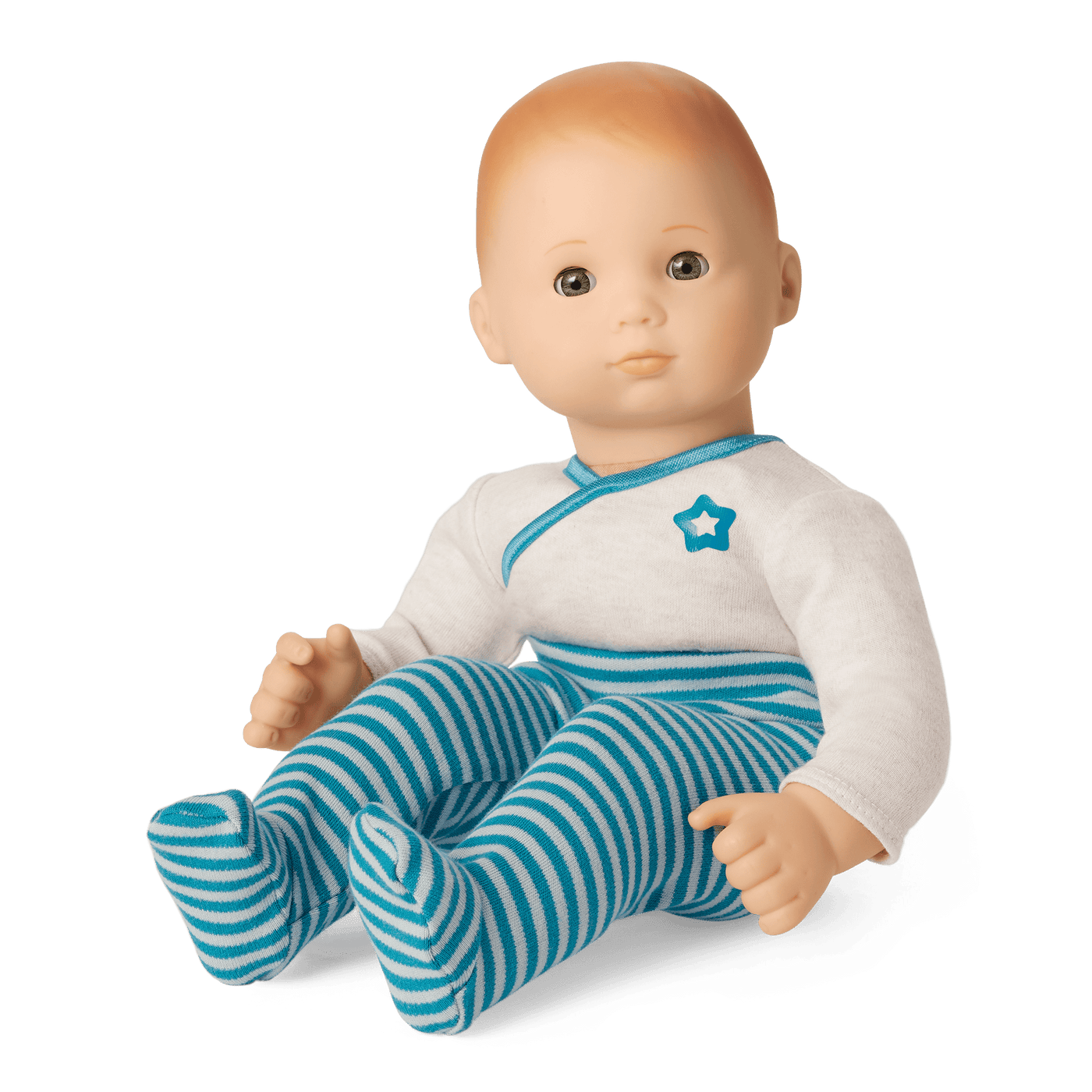 Bitty Baby® Doll #6 with red hair in Soft Blue H5