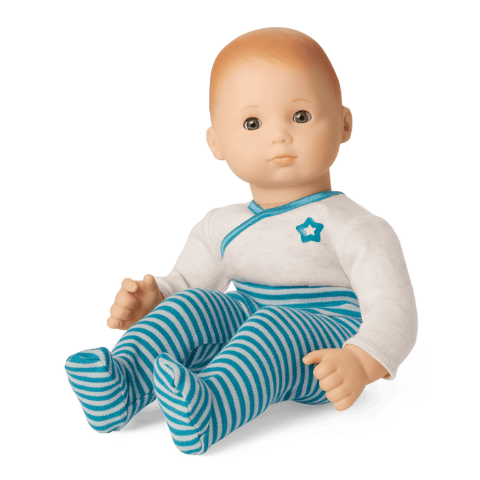 Bitty Baby® Doll #6 with red hair in Soft Blue H5