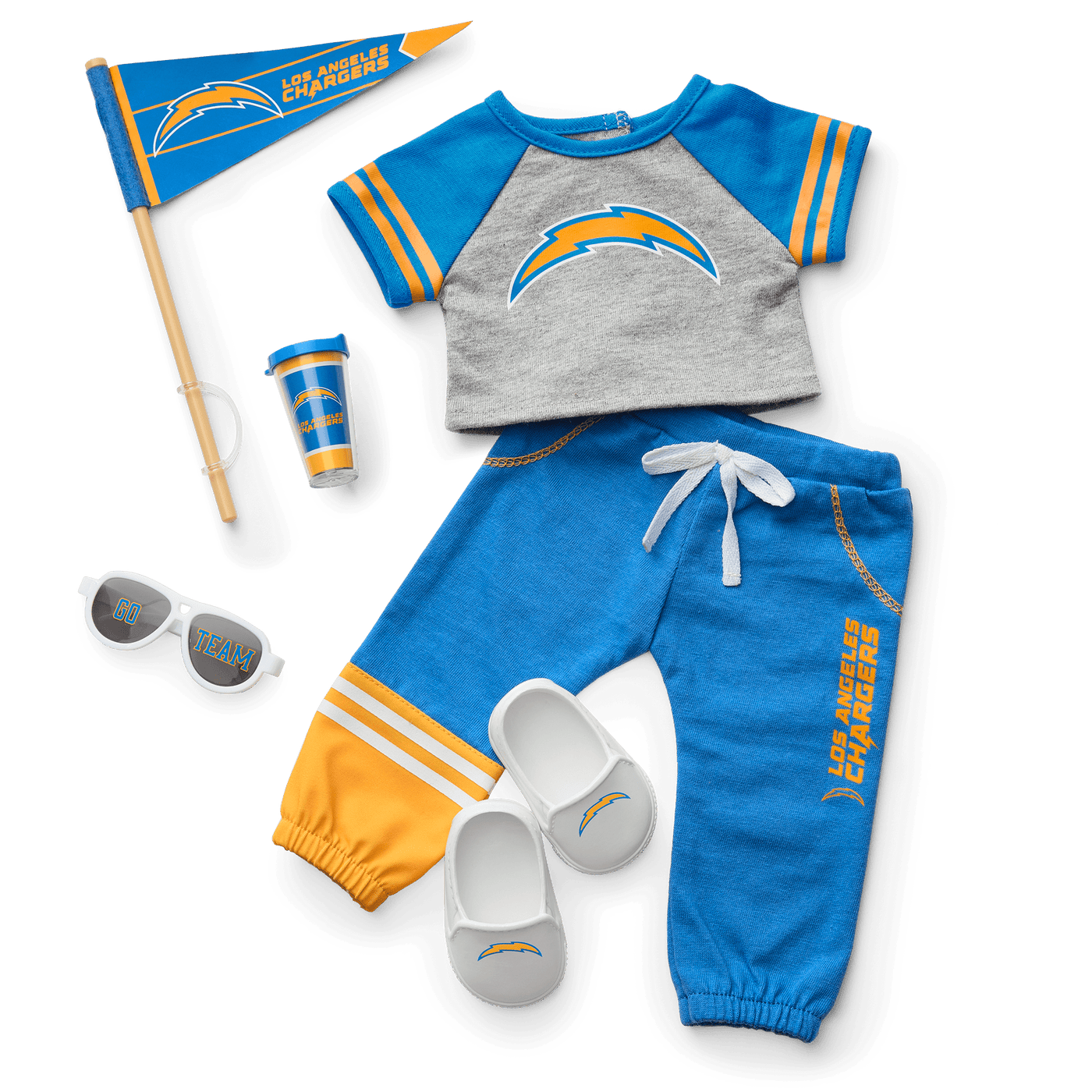 American Girl® x NFL Los Angeles Chargers Fan Outfit & Accessories for 18-inch Dolls W0