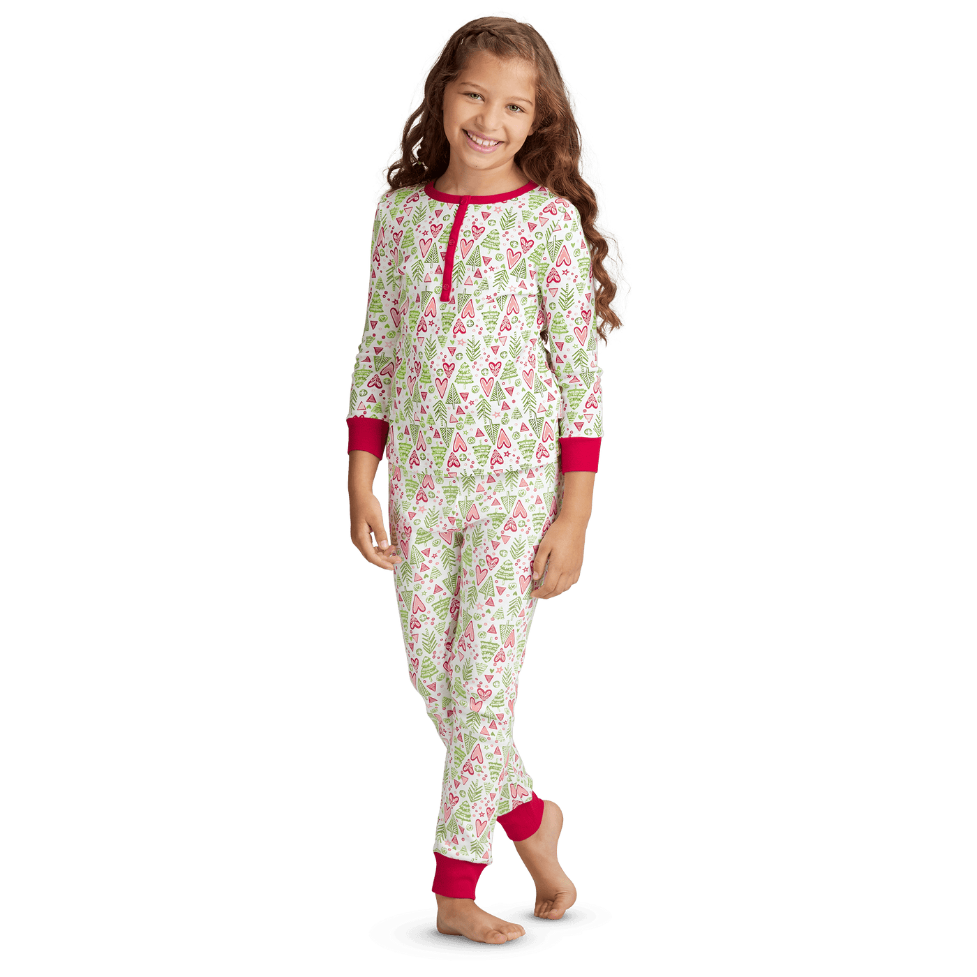 Hearts & Pines Holiday PJs for Girls T2