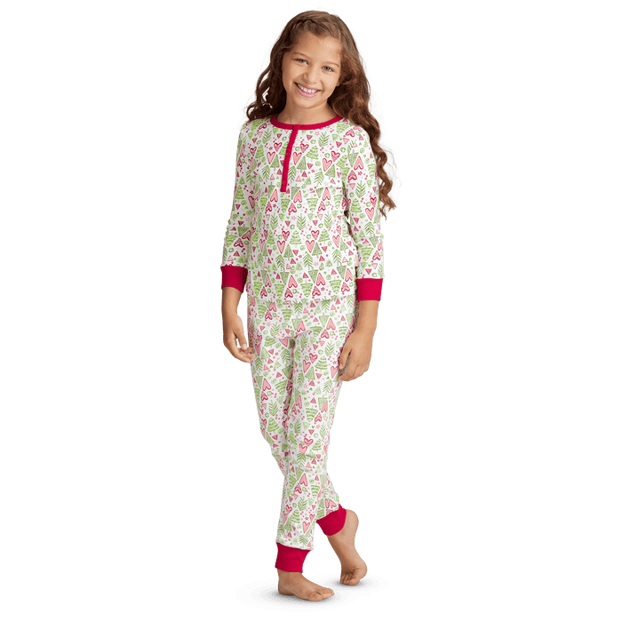 Hearts & Pines Holiday PJs for Girls T2