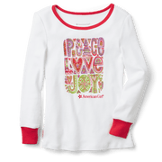 Peace, Love & Joy PJ Top for Girls T0