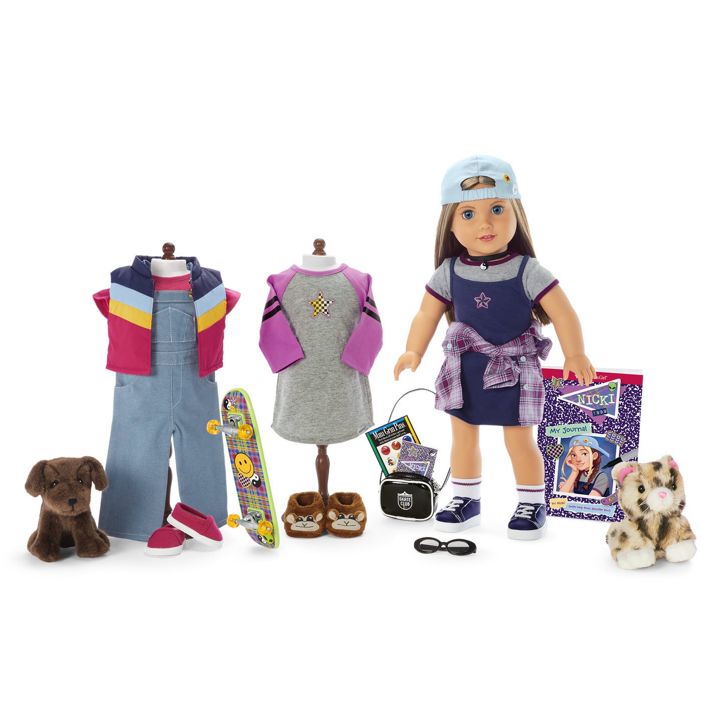 ’90s Twins Nicki’s™ Skateboarding Gift Set (Historical Characters) L9