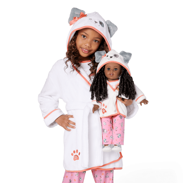 Comfy Puppy Robe Set for Girls & 18-inch Dolls F2
