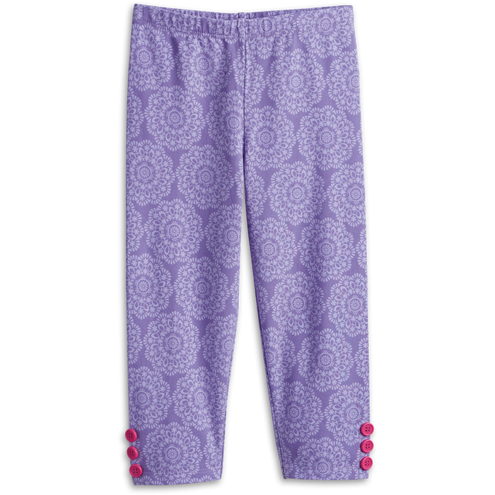 Playful Floral Leggings for Little Girls T6