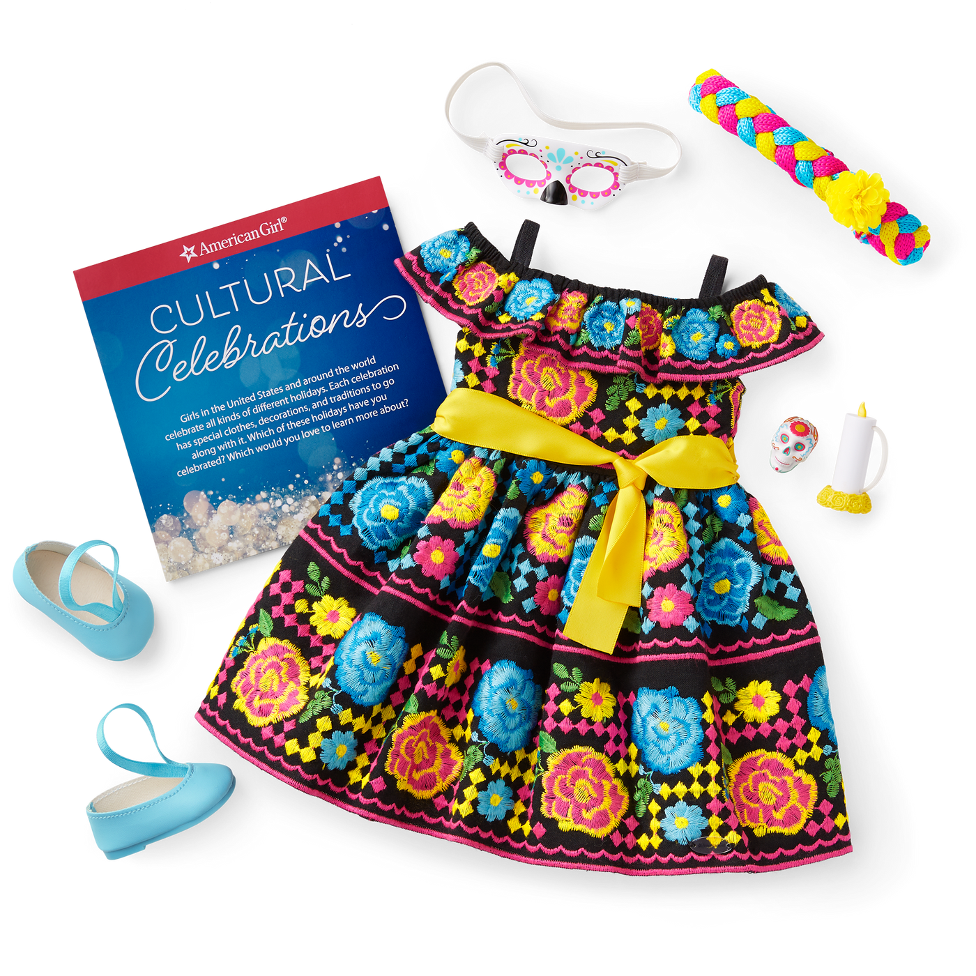 Día de Muertos Celebration Outfit for 18-inch Dolls F7