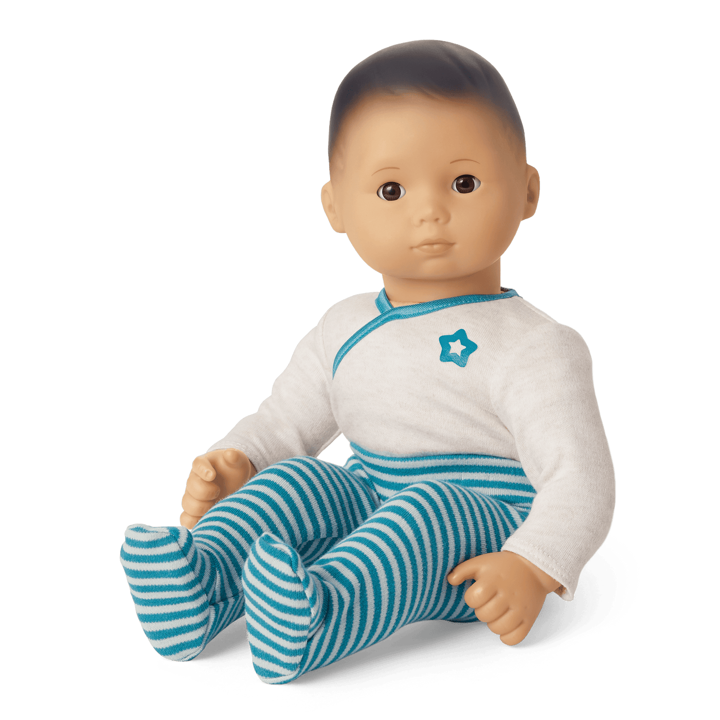 Bitty Baby® Doll #4 with black hair in Soft Blue O5