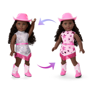 Glam Pink Cowgirl Outfit for 18-inch Dolls Q6