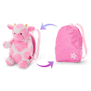 Pink Spotted Cow Backpack & Accessory Set for 18-inch Dolls Z7