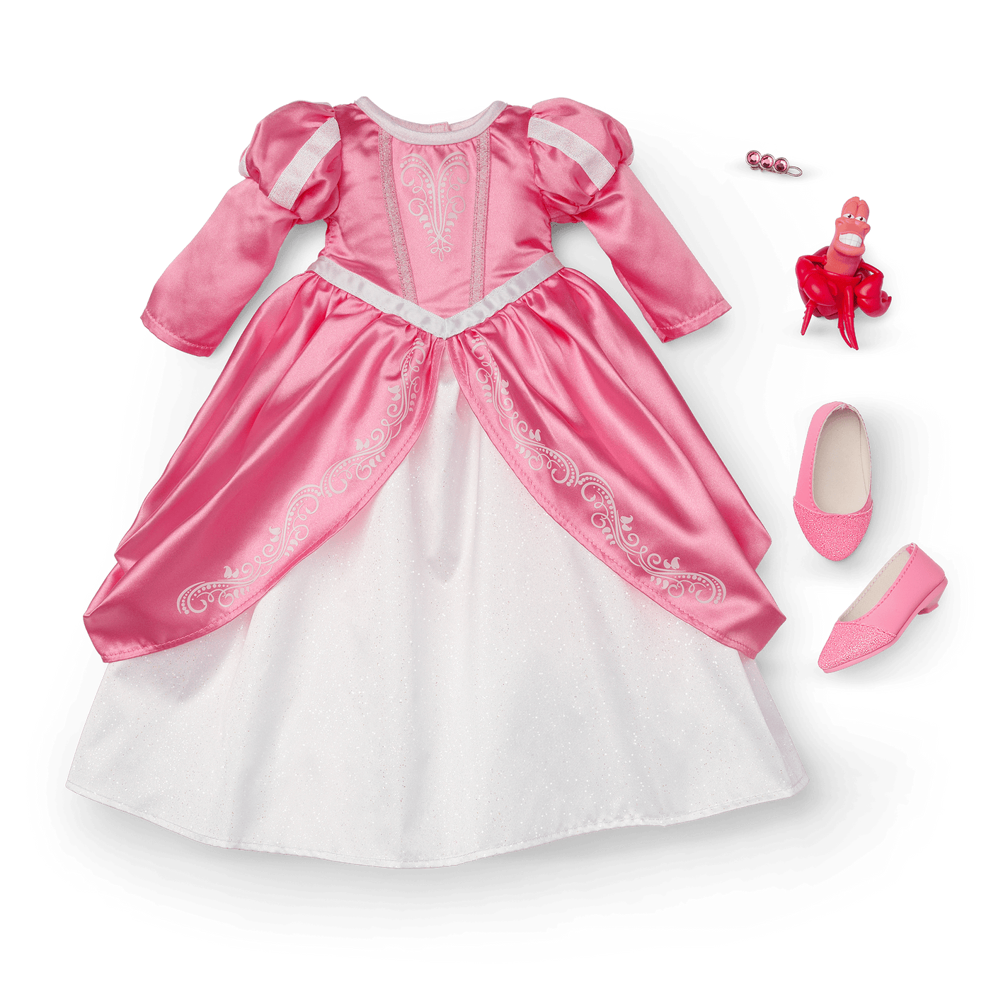 American Girl® Disney Princess Ariel Castle Ball Gown, Sebastian & Accessories for 18-inch Dolls N6