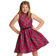 Pretty Plaid Christmas Dress for Girls K2