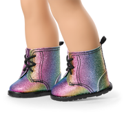Glittery Rainbow Boots for 18-inch Dolls X1