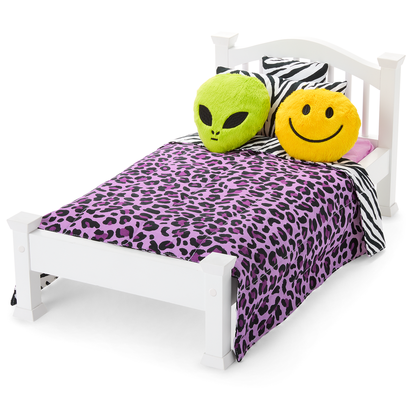 Nicki’s™ Bed & Animal-Print Bedding Set for 18-inch Dolls (Historical Characters) G9