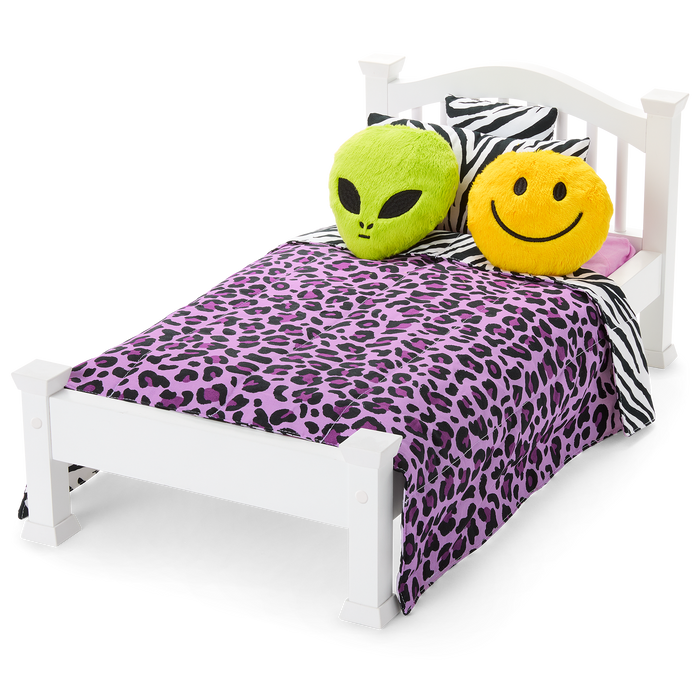 Nicki’s™ Bed & Animal-Print Bedding Set for 18-inch Dolls (Historical Characters) G9