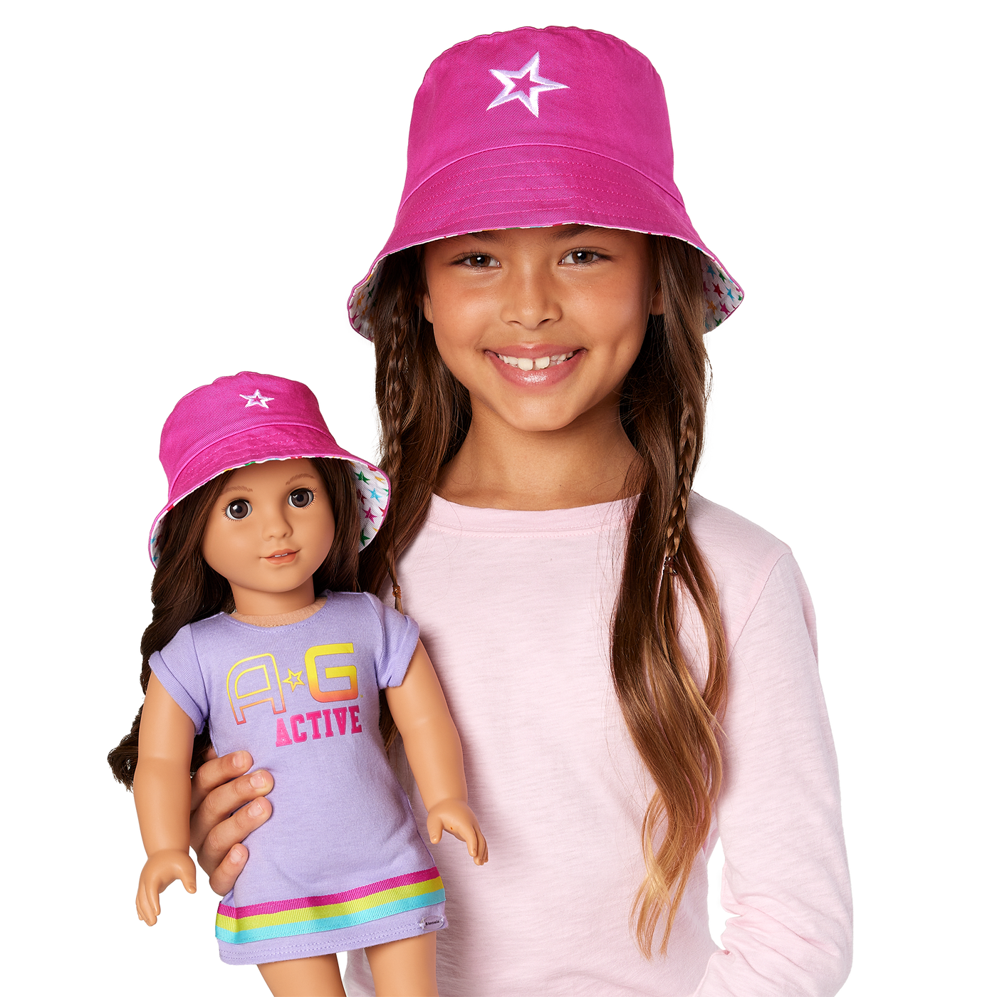 AG™ Star Bucket Hat Set for Girls & Dolls M4