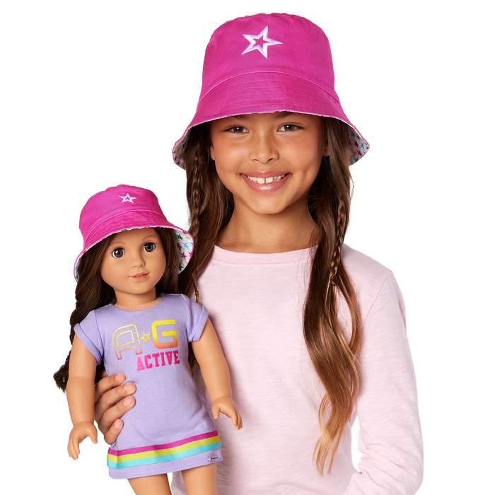 AG™ Star Bucket Hat Set for Girls & Dolls M4