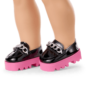 Fuchsia Flair Platform Loafers for 18-inch Dolls O6