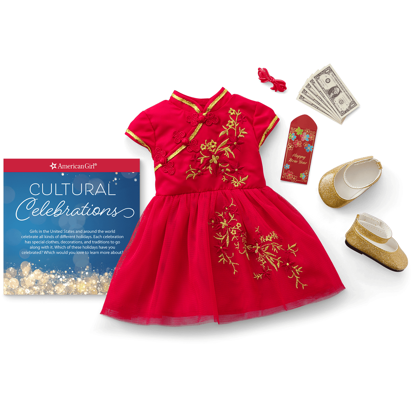 Lunar New Year's Celebration Outfit for 18-inch Dolls I2